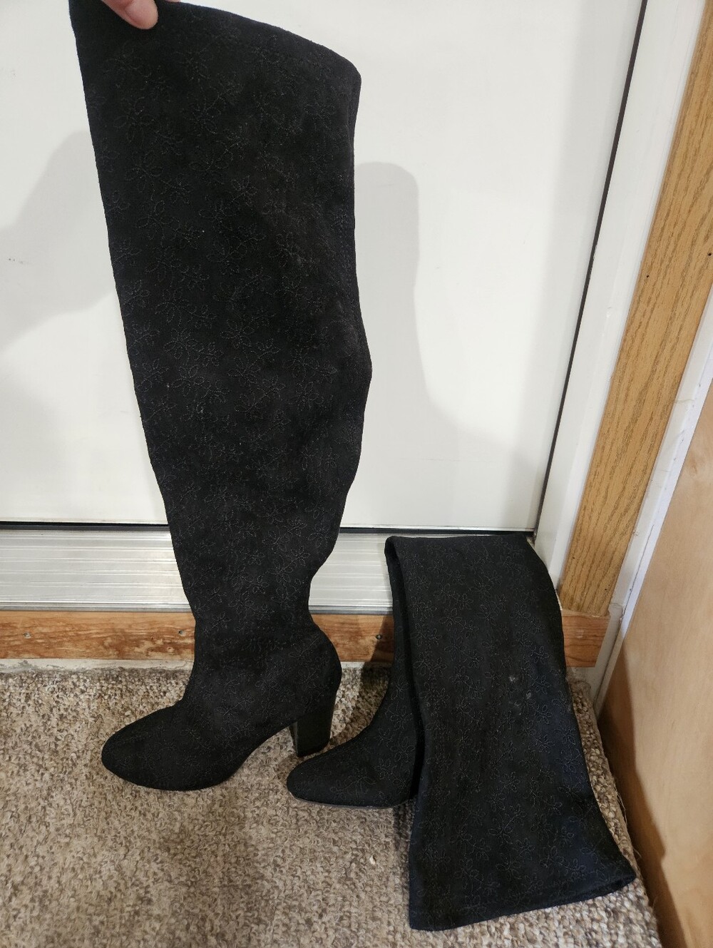 Mia Black Women's Over-the-Knee Suede Boots Size 8